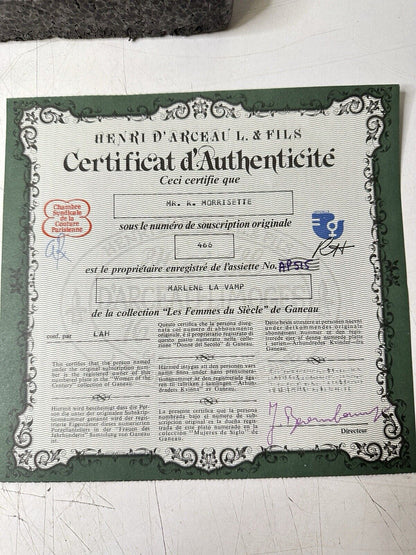 Marlene the Vamp PlateVIII Henri D'Arceau L & Fils Collection 1978