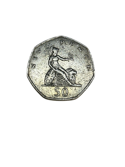 1969 United Kingdom Queen Elizabeth II  50 New Pence Coin