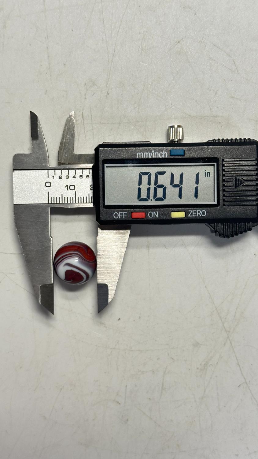 Christensen Agate Glass Marble Red & White Swirl 5/8" - The Lindy Collection