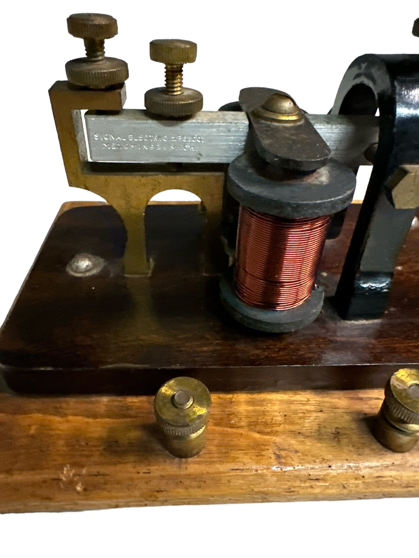 Antique Siginal electric Mfg Co Menominee Michigan Telegraph Key Sounder 4 Ohms