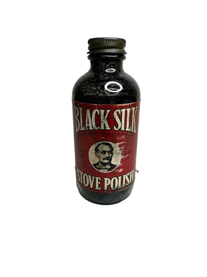 Lot Of 2 Vtg 1930’s Stove Polish Advertising Cleaning Products Can & Bottle