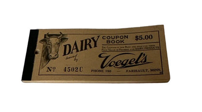 Lot Of 5 Vtg Voegels Milk Bottles Spoon And Coupon Book Voegels Dairy Minnesota