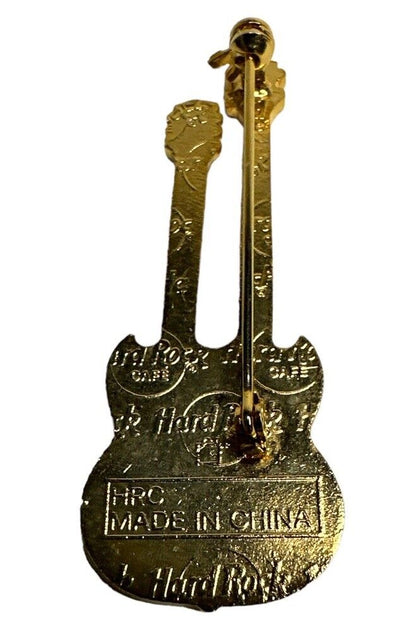 Vtg Hard Rock Cafe pin Beijing Double Neck Guitar Gibson