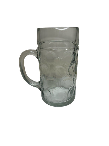 Paulaner Munchen German Beer Stein Dimple Glass Large 1 Liter Mug Nice Condition