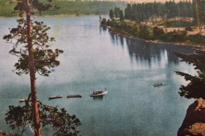 Antique Photo-Lithograph Postcard 1911 Hayden Lake Near Spokane Washington