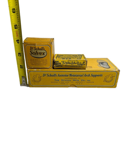 Lot Of 3 1930's Dr Scholl's & TIZ For Tender Feet Vtg Foot Advertising Boxes