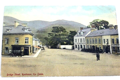 Antique Photo-Lithograph Postcard 1910 Posted Bridge Street, Co. Down