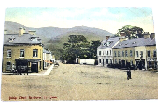 Antique Photo-Lithograph Postcard 1910 Posted Bridge Street, Co. Down
