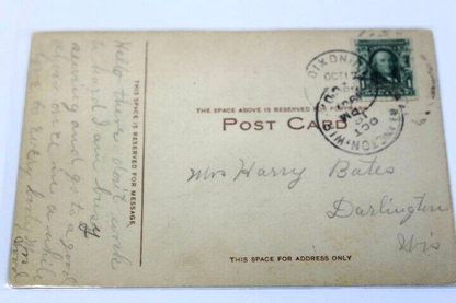 Antique RPPC Photo 1909 posted postcard Boating on Rock River Dixon Illinois