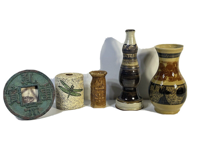 Lot of 5 Estate Vintage and retro pottery Home decor items