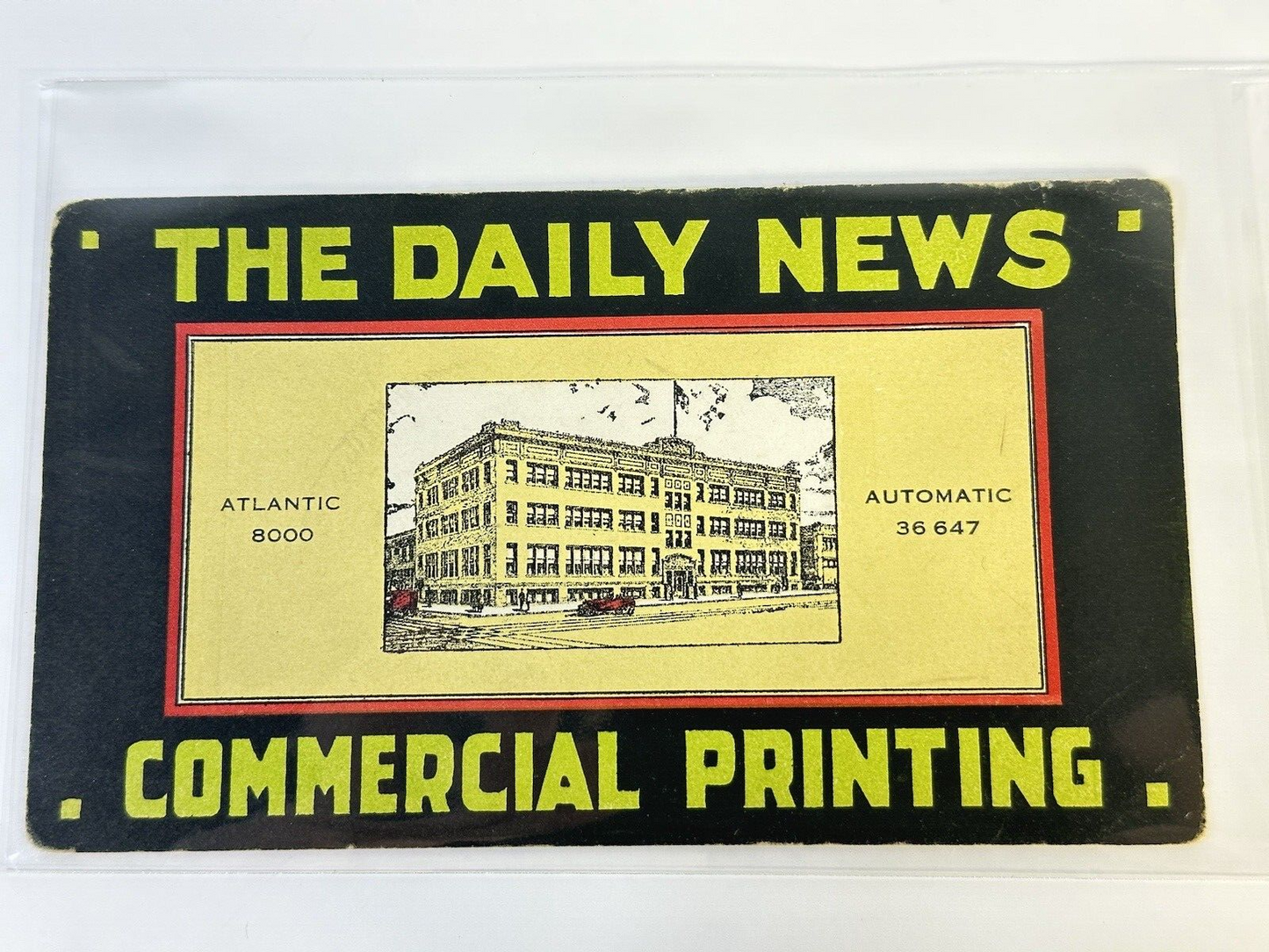 antique 1900s The Daily News Commercial Printing Advertising handout card