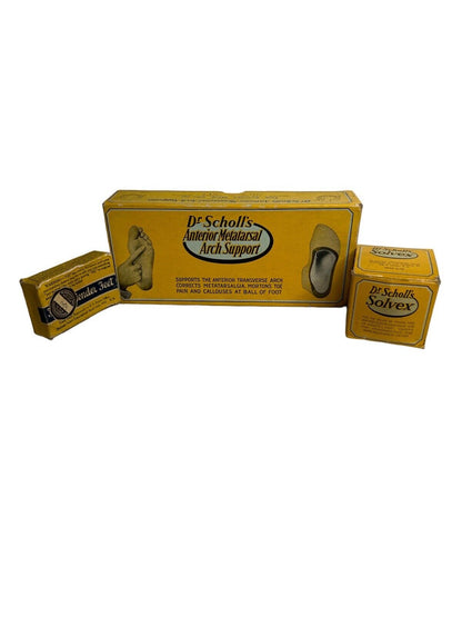 Lot Of 3 1930's Dr Scholl's & TIZ For Tender Feet Vtg Foot Advertising Boxes