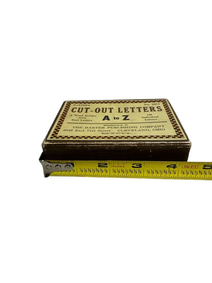 Harter Publishing Company Cardboard Box Of Cut Out Letters 1930’s Advertising