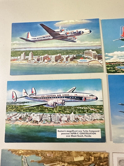 Lot Of 5 Vintage Airline Aircraft  Unposted 1930’s Eastern Airlines