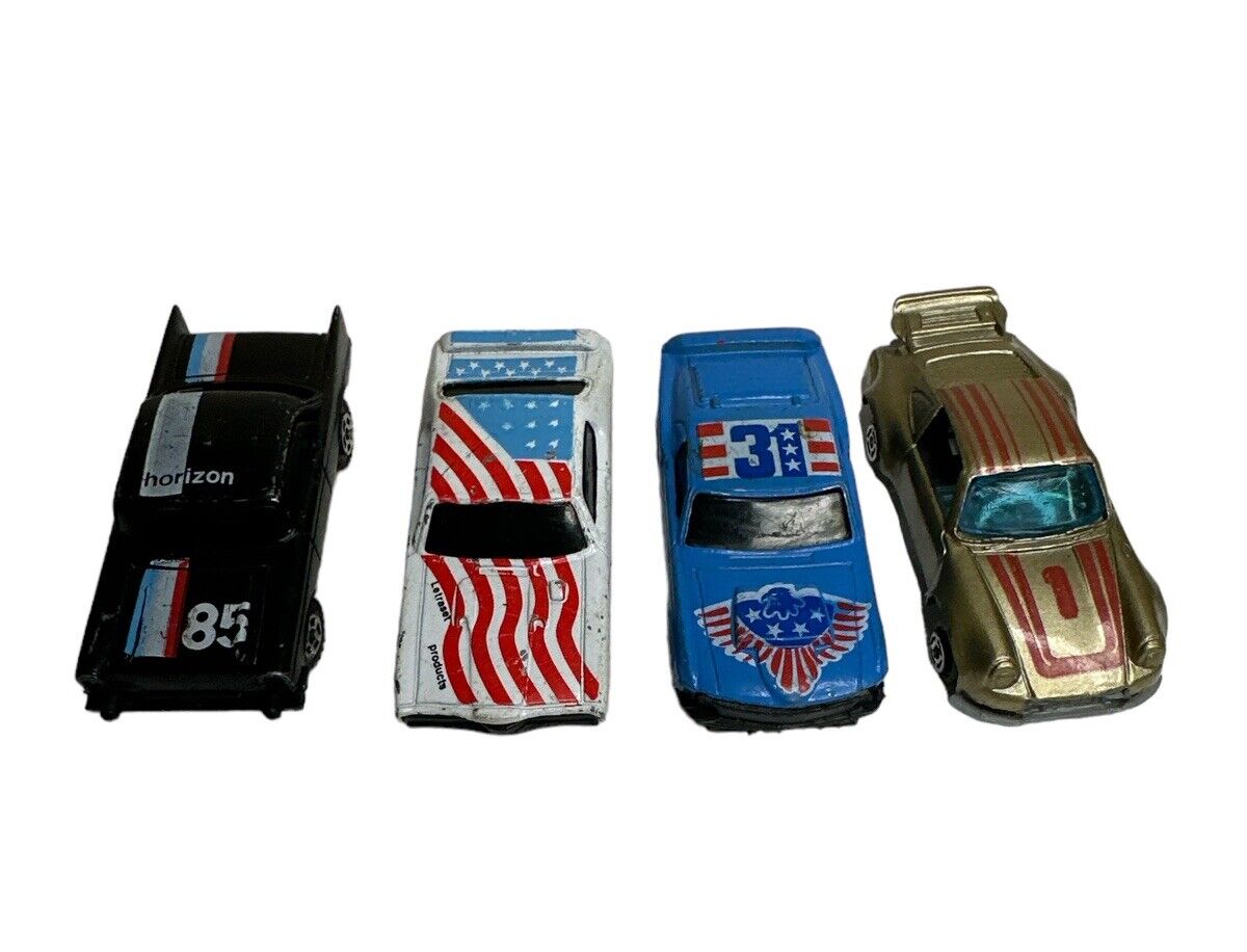 Lot Of 4 Diecast Sports Racing Car’s Vtg 1970s Mixed Lot 1/64 Made In HONG KONG