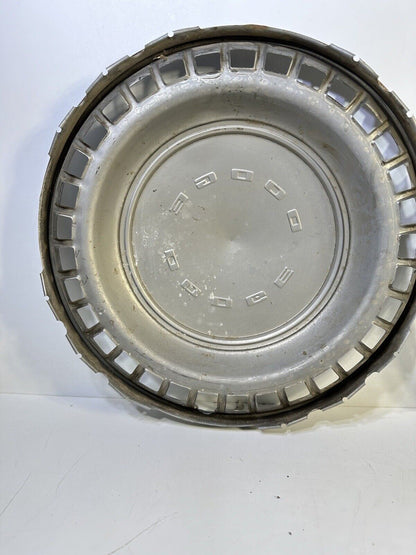 Pair Of 14” Vintage Dodge Hubcaps Black Lettering And Chrome