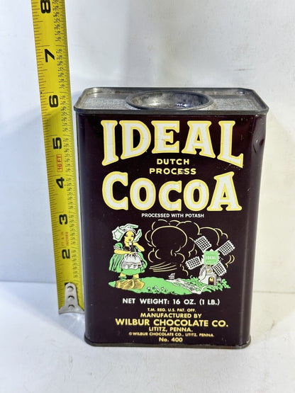 Vintage IDEAL COCOA Dutch Metal Tin Can Chocolate Kitchen Decor Empty