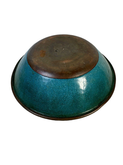 Lot Of 3 Vintage Copper Enamel Aluminum Plate Bowl & Ashtray Designer Decor
