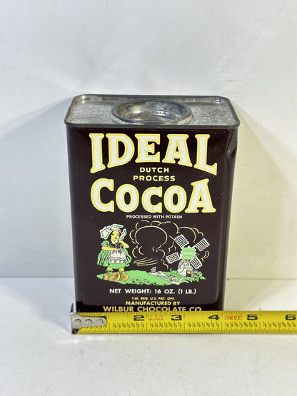 Vintage IDEAL COCOA Dutch Metal Tin Can Chocolate Kitchen Decor Empty