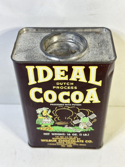 Vintage IDEAL COCOA Dutch Metal Tin Can Chocolate Kitchen Decor Empty