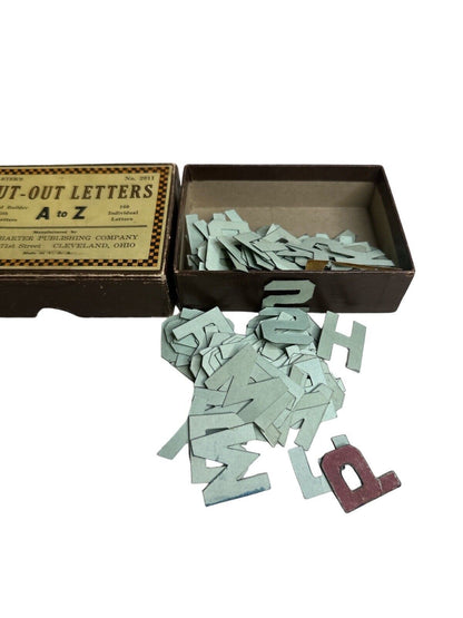 Harter Publishing Company Cardboard Box Of Cut Out Letters 1930’s Advertising