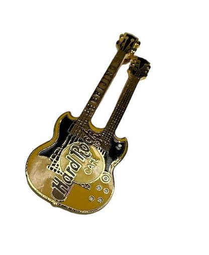Vtg Hard Rock Cafe pin Beijing Double Neck Guitar Gibson