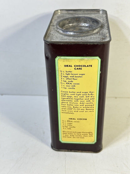 Vintage IDEAL COCOA Dutch Metal Tin Can Chocolate Kitchen Decor Empty