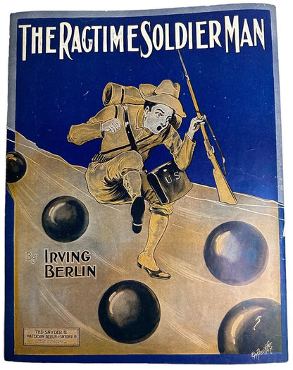The Ragtime Soldier Man by Irving Berlin  1912 antique sheet music