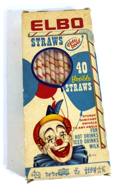 Vintage Carnival Elbo and Bender Flexible Straws Unused but very old 1963-1972