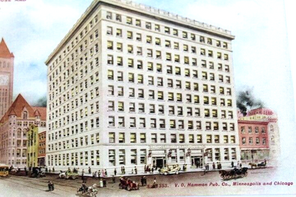 Antique Photo-Lithograph Postcard 1909 Court House City Hall Security Bank Minn.