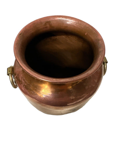 Vintage REVERE WARE Copper Vase w/ 2 Brass Handles Rome NY 8” Tall 6” Wide