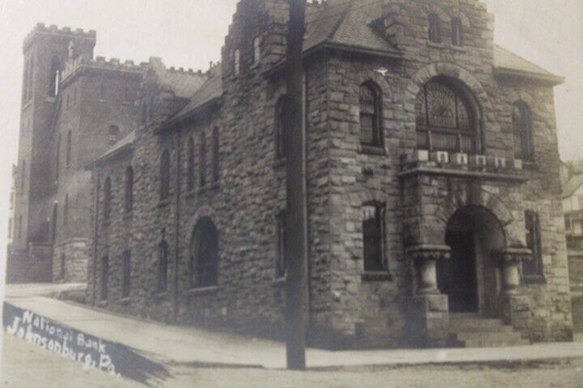 Antique RPPC 1900's  Unposted Real Photo Post Card National Bank Johnsonburg Pa