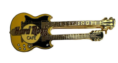 Vtg Hard Rock Cafe pin Beijing Double Neck Guitar Gibson