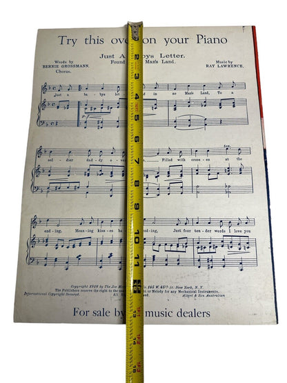 When The Sun Goes Down In France Antique 1918 Sheet Music Large Size