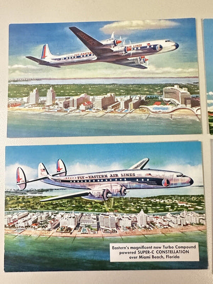 Lot Of 5 Vintage Airline Aircraft  Unposted 1930’s Eastern Airlines