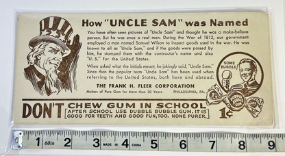 1930s Fleer Dubble Bubble Gum Ink Blotter Original Blotter Ink Promotional card