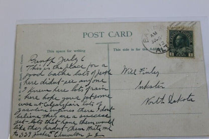 Antique Photo-Lithograph Postcard 1912 Hot Springs and Bow Valley Baniff Alta