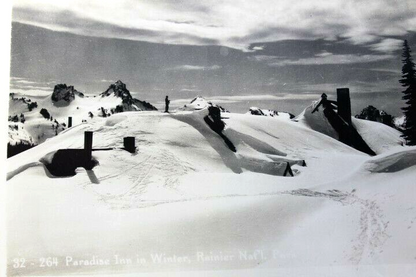 Antique RPPC Photo Postcard 1915-1930 unposted Paradise Inn Rainer Nat'L Park