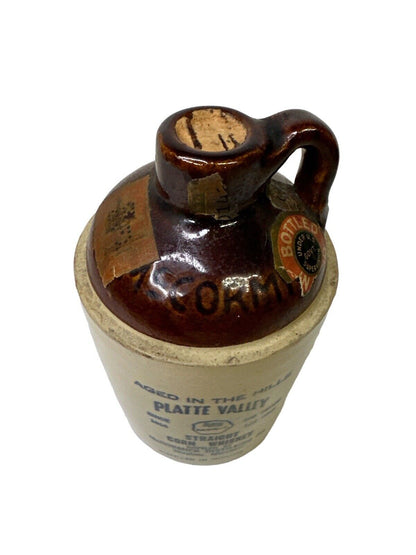 Vintage McCormick Platte Valley Straight Corn Whiskey Crock Jug Weston, MO