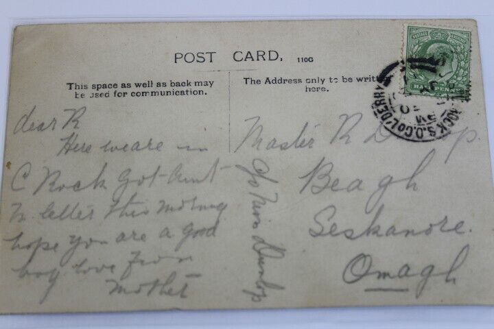 Antique RPPC 1907 posted half penny Great Britain stamp Tunnel Tether stake down