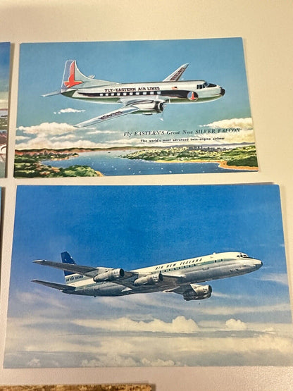 Lot Of 5 Vintage Airline Aircraft  Unposted 1930’s Eastern Airlines