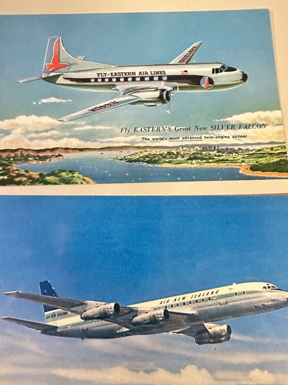 Lot Of 5 Vintage Airline Aircraft  Unposted 1930’s Eastern Airlines