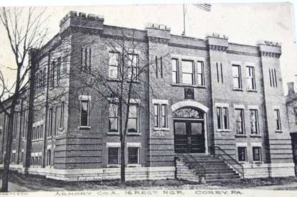 Antique RPPC 1900s unposted Real Photo Post Card Armory CO.A., N.G.P. Corry PA