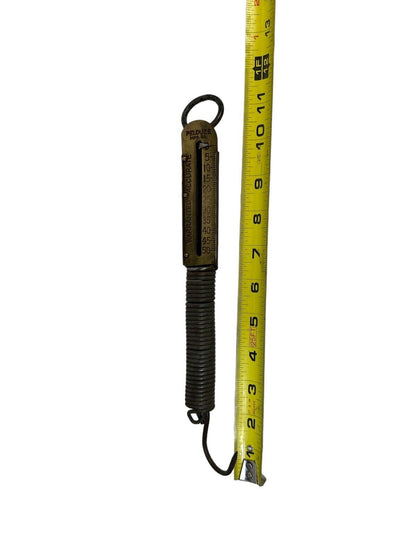 Vintage  Antique Pelouze Mfg. Co. Chicago 150 lb. Hanging Scale Spring Brass