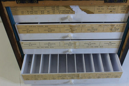 Old Antique Vintage General Store Glass Wood Advertising Display plus 4 Drawer lockable backend 1900s